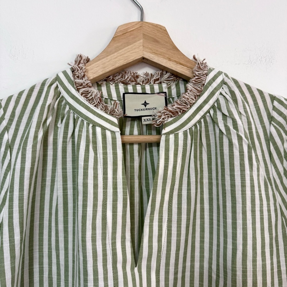 Tuckernuck Cotswald Stripe Crawford Dress in Green Gingham XXS - Picture 10 of 12